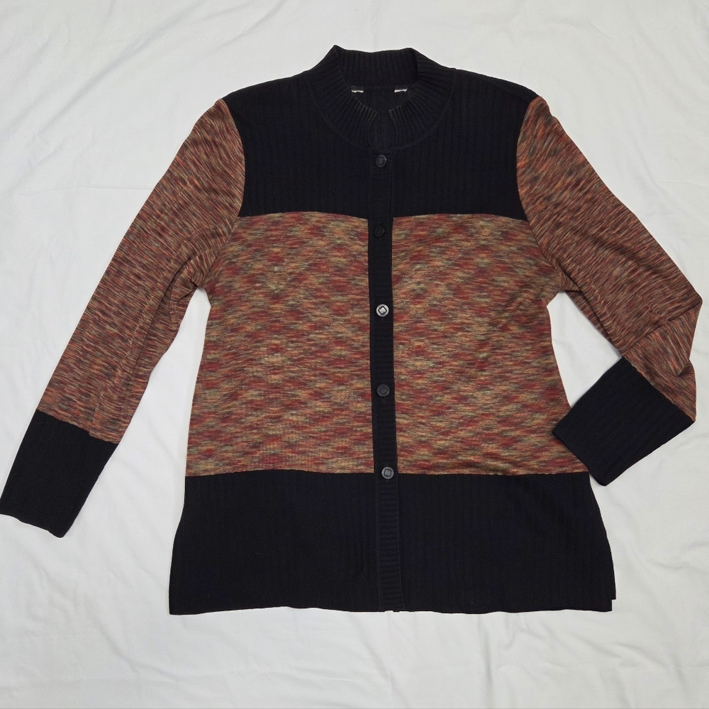 Exclusively Misook Button Down Knit Cardigan M/L - image 3